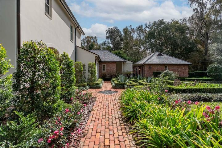 Brick side walk-way.