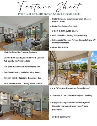 CONDO FEATURE SHEET!