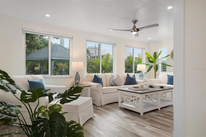 Living room with views of Tampa Bay