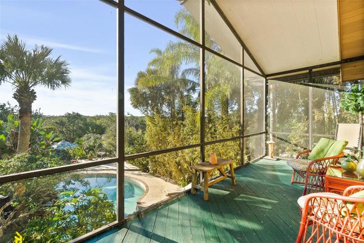 View from the upper-level screened-in balcony.