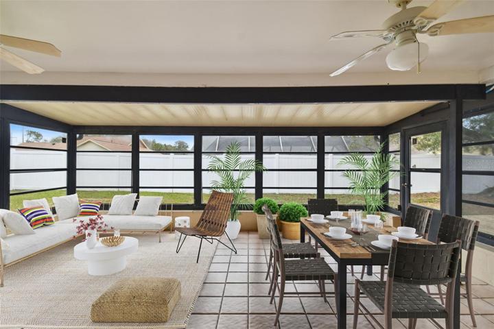 Virtually staged lanai