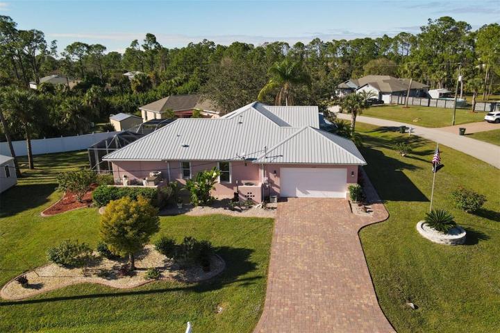 Paver drive, side load garage, flag pole