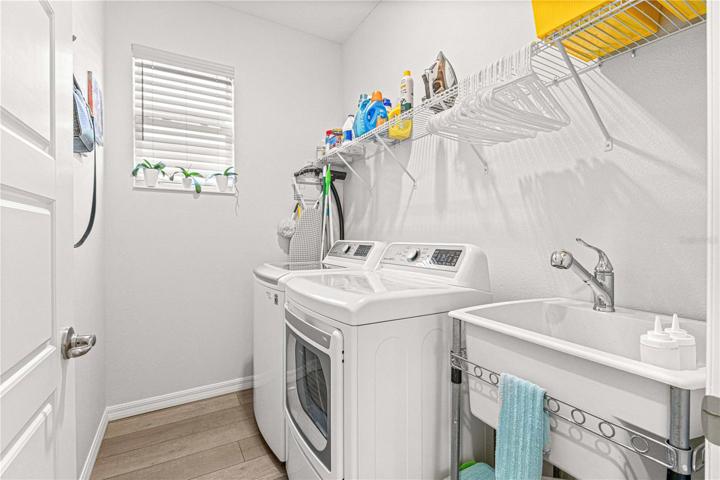 Washer, Electric Dryer, and Laundry Tub