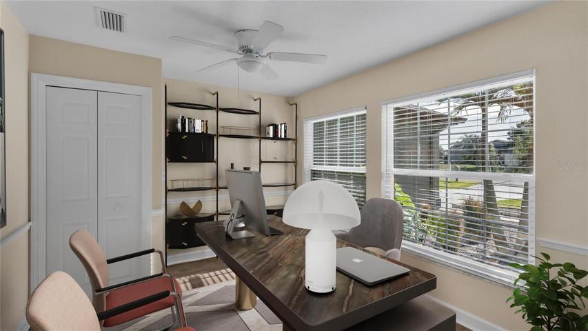 virtually staged bedroom 2/office