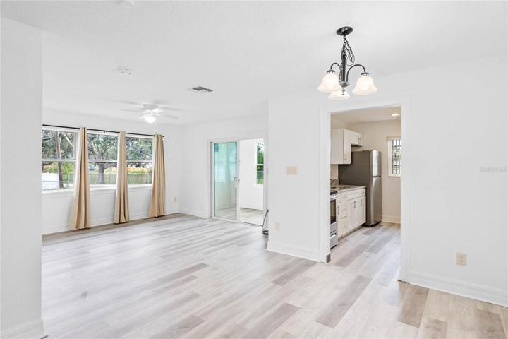 Living room and entry to kitchen