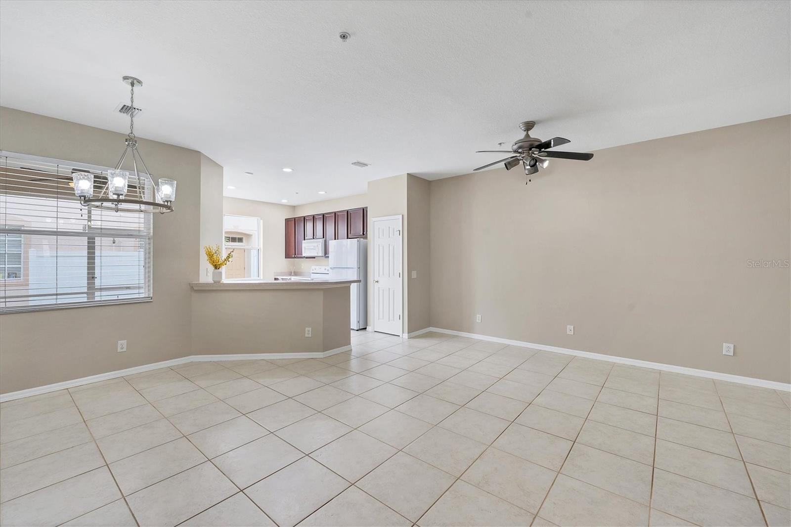Open floor plan provides many opportunities for furniture placement. ENTIRE interior of home has been freshly painted