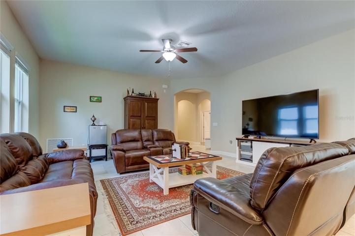 Living space facing front entry