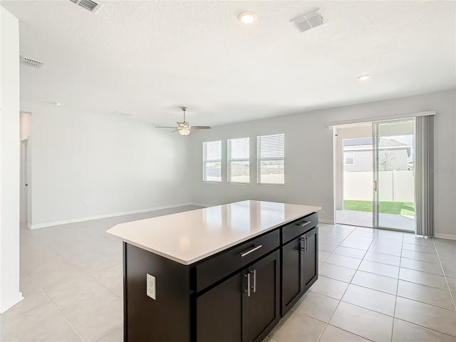 Quartz countertops throughout