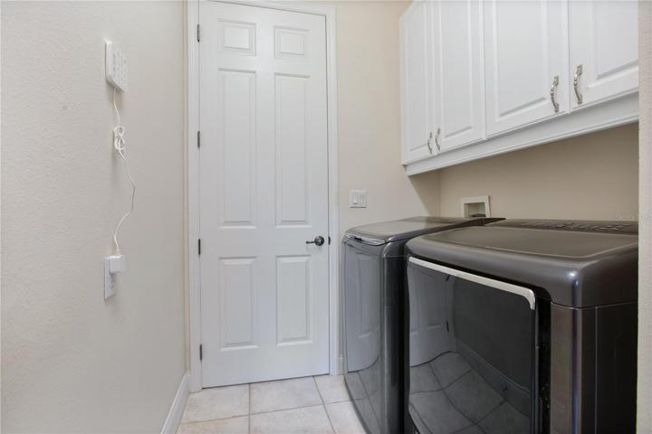 Laundry facilities will hold full sized appliances.