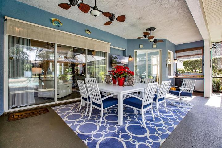 Entertain in comfort with this covered area and nicely placed ceiling fans