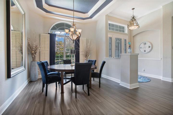 Dining room with the high / trapped ceiling