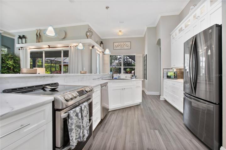 Plenty of counter space in this well though out kitchen