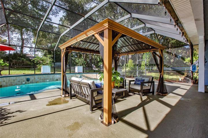 The cabana really makes the pool area.