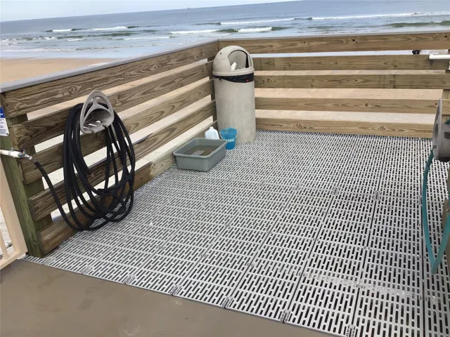 BEACH DECK AT STEPS WITH SHOWER/HOSE RINSE STATION