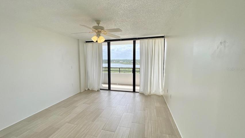 Guest Bedroom Looking towards Balcony & Intracoastal views prior to painting.
