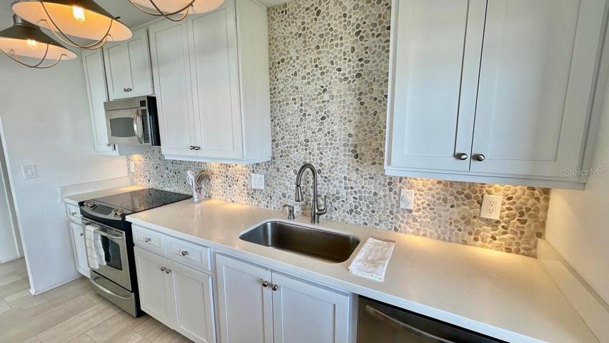 Large Sink and under Cabinet Lighting.