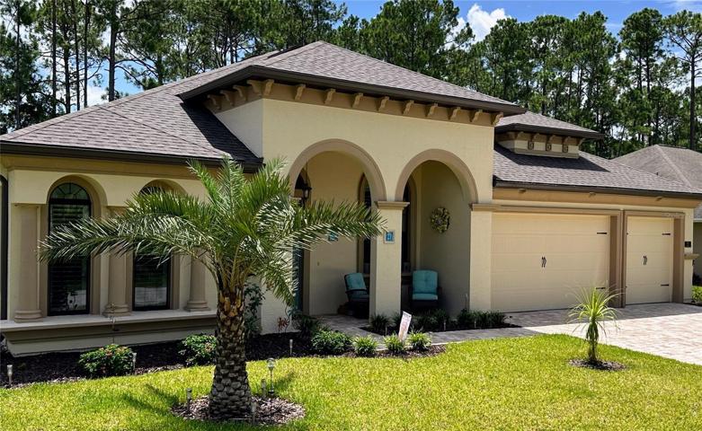 Experience the allure of carefully crafted Florida landscaping, skillfully designed to complement the beauty of nature. This thoughtfully manicured environment enhances the visual appeal of your home, seamlessly blending with the surrounding elements.