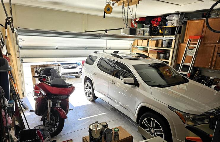 2 Car Garage with Built-In Cabinets!!