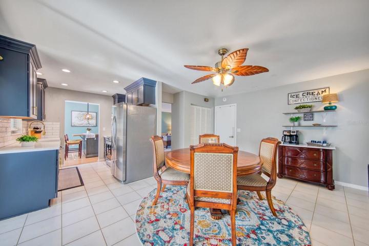 Dining area, kitchen pantry, & garage access door~