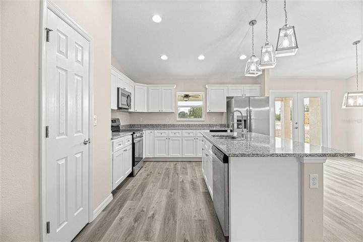 Walk in pantry, kitchen island with oversized bowl sink and dishwaasher