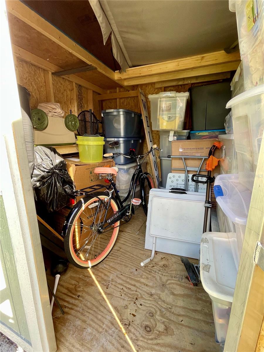 The shed is completely packed right now, but this is a quick look inside.
