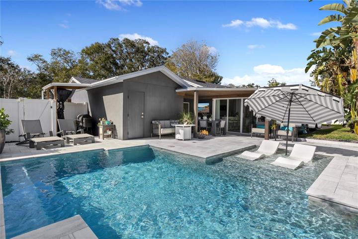 Salt Water Pool with Marble Decking