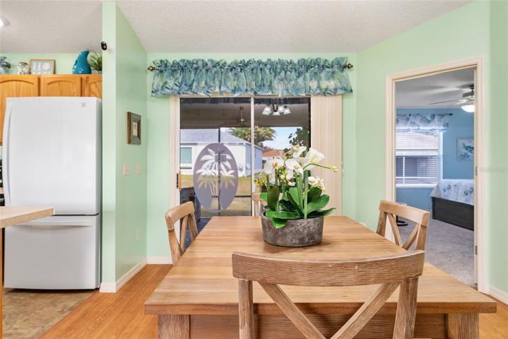 View from Dining Room of SLIDING GLASS DOORS leading to LANAI