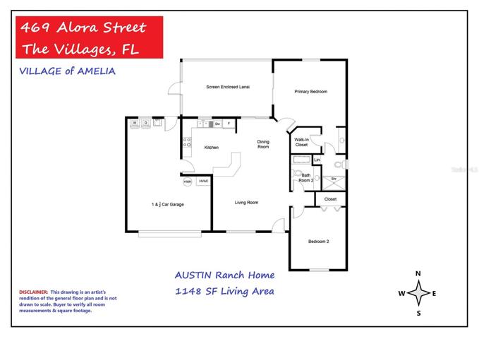 AUSTIN Ranch Floor Plan