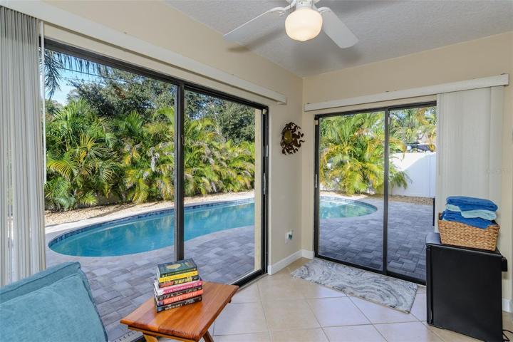 Dual sliding doors bring in that glorious Florida sunshine.