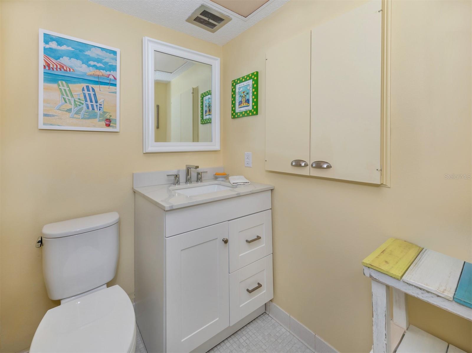 Bedroom two en-suite bath with new vanity.