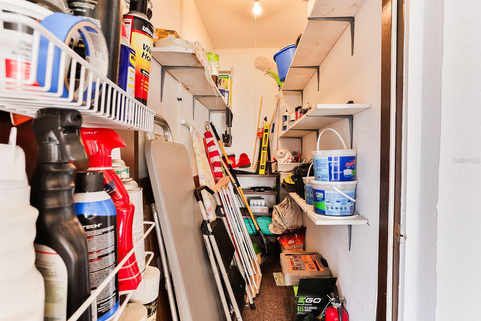 Storage closet in bonus room