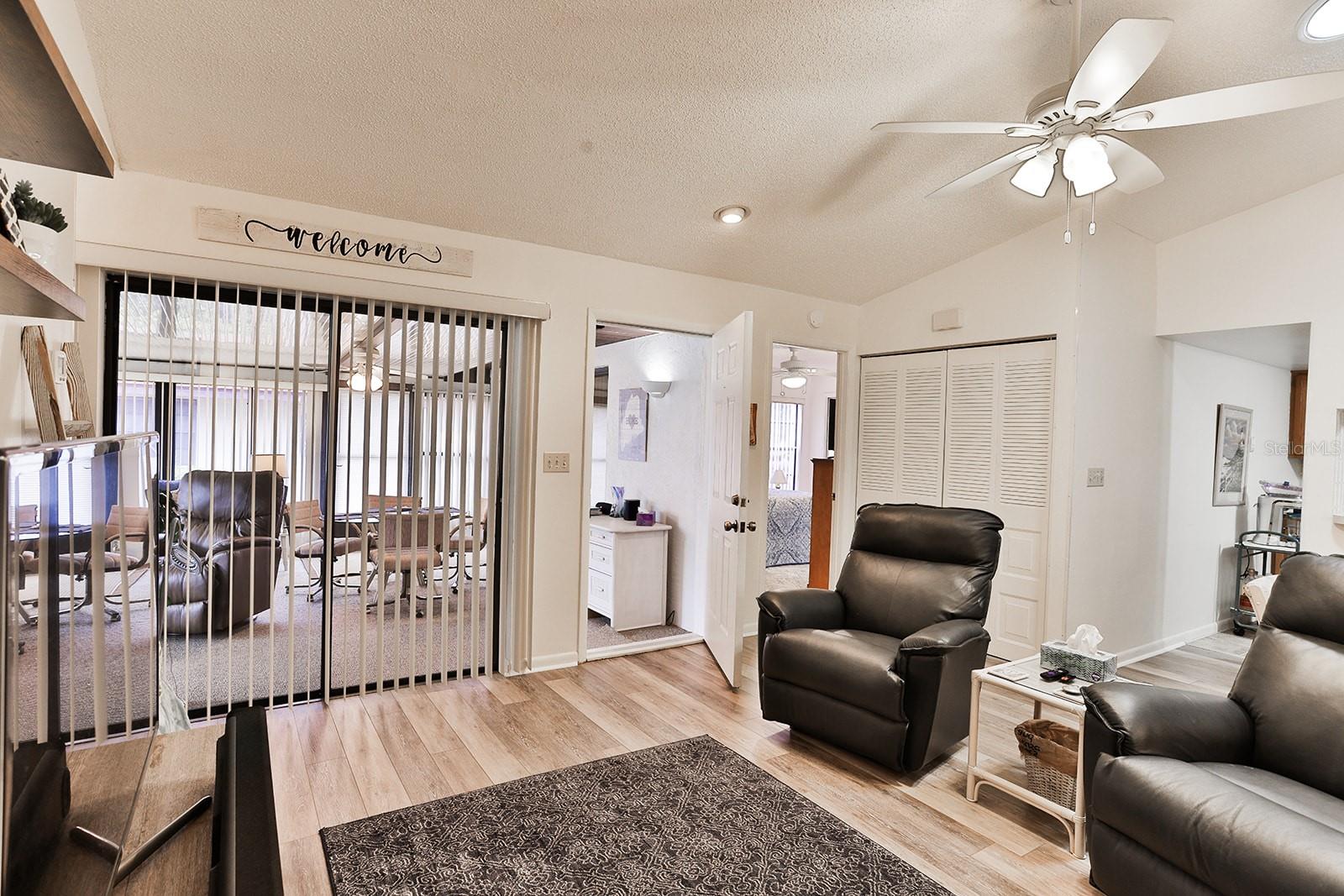 View of bonus room from living area