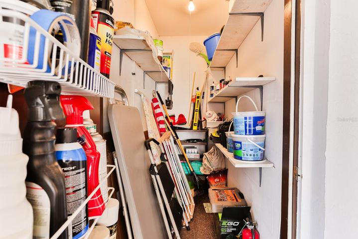 Storage closet in bonus room