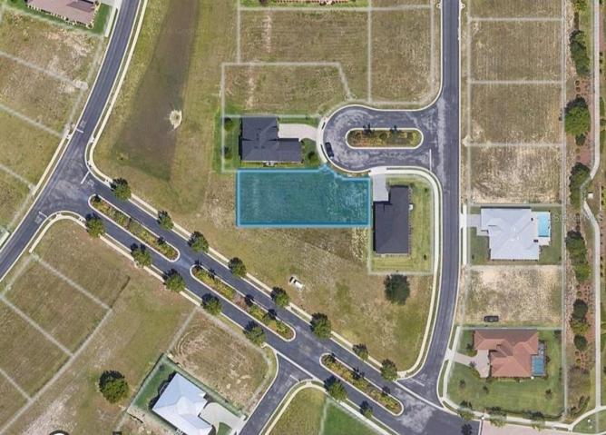 Close-up aerial view of property