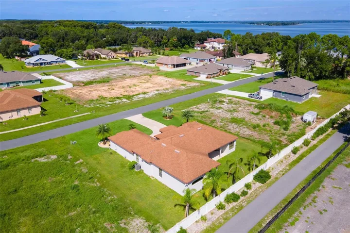Aerial of Property with Lake Views