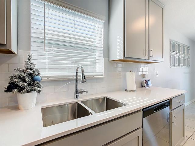 Kitchen Counter Top and Sink with Window View.