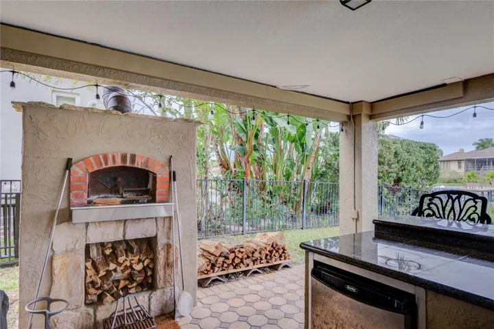 outdoor kitchen with pizza maker