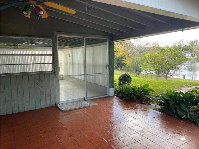 Covered patio and grilling area.