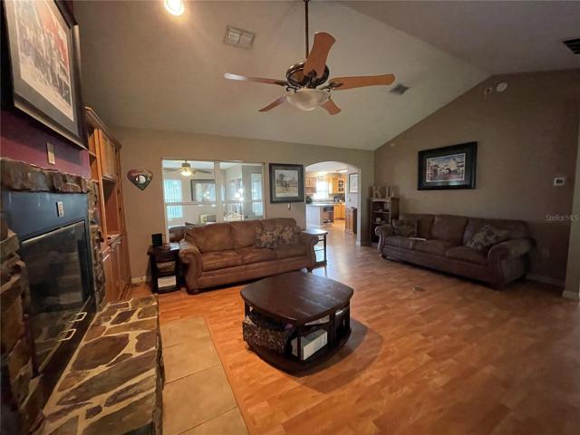 Living room to Dining and Kitchen