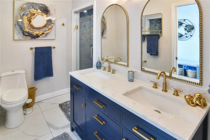 Bath two accessible by guest room and hall