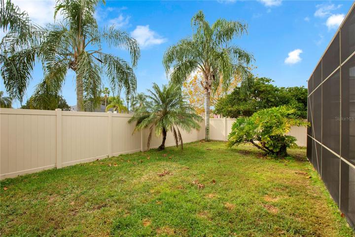 Fenced in backyard