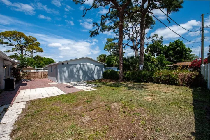 Rear Yard and 2 car detached garage