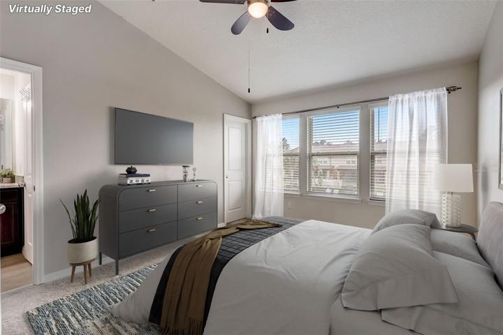 virtually staged master bedroom