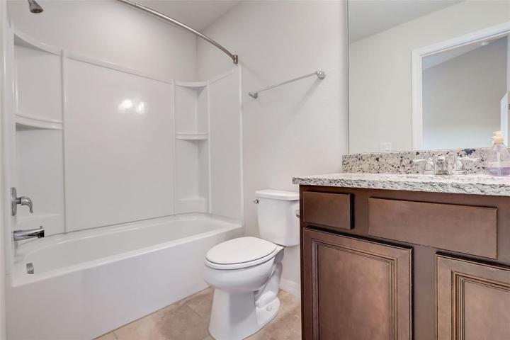 2nd bath with upgraded vanity and shower/tub combo