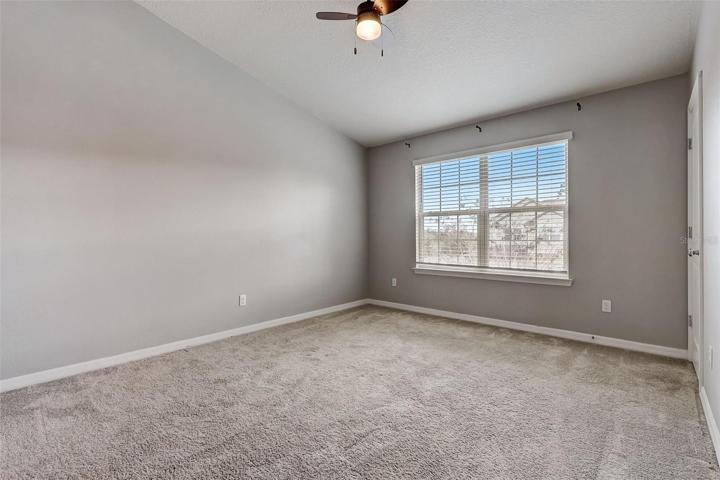 Upstairs loft with a closet