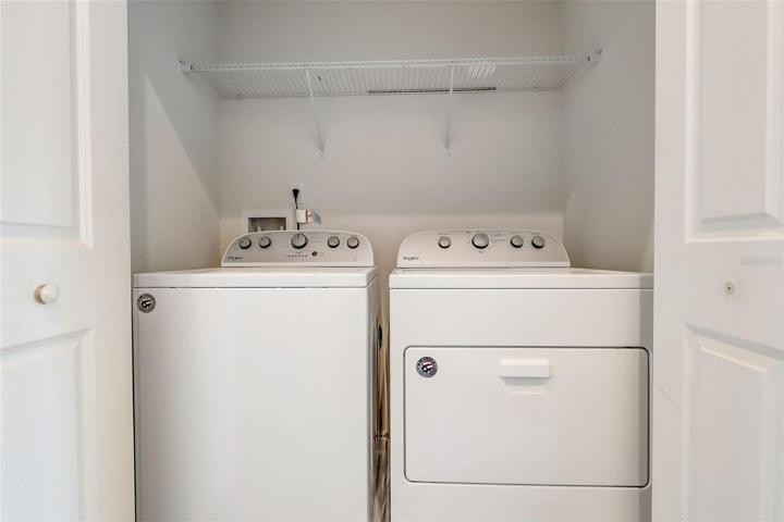 Closet laundry upstairs. Washer & Dryer convey with the home