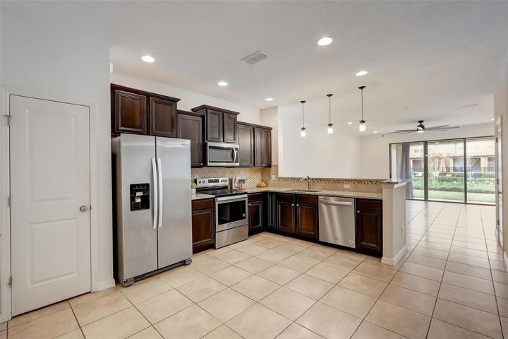 Open kitchen with a closet pantry