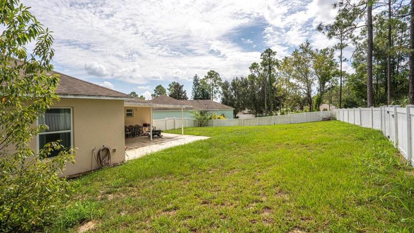 Large fenced back yard
