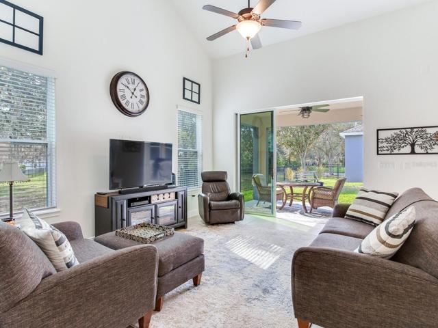 living room with high ceinling