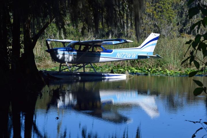 Sea plane parking in pond